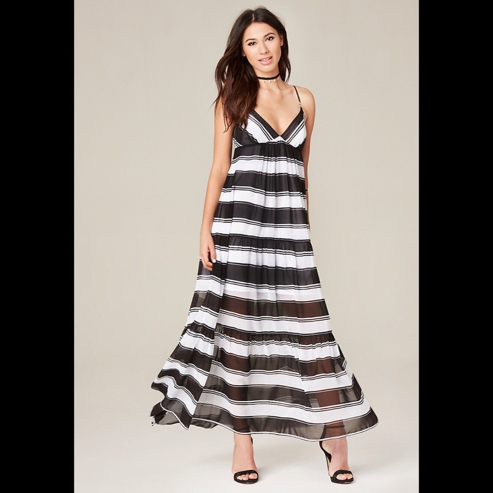 Bebe Striped Maxi Dress